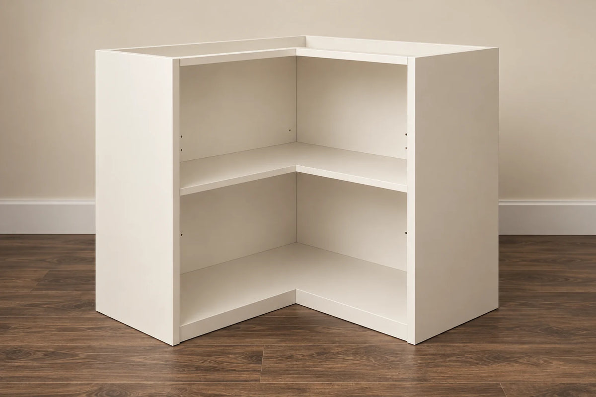 Corner Wall Cabinet — Carcass Only — AI design visual; illustrative finish and construction
